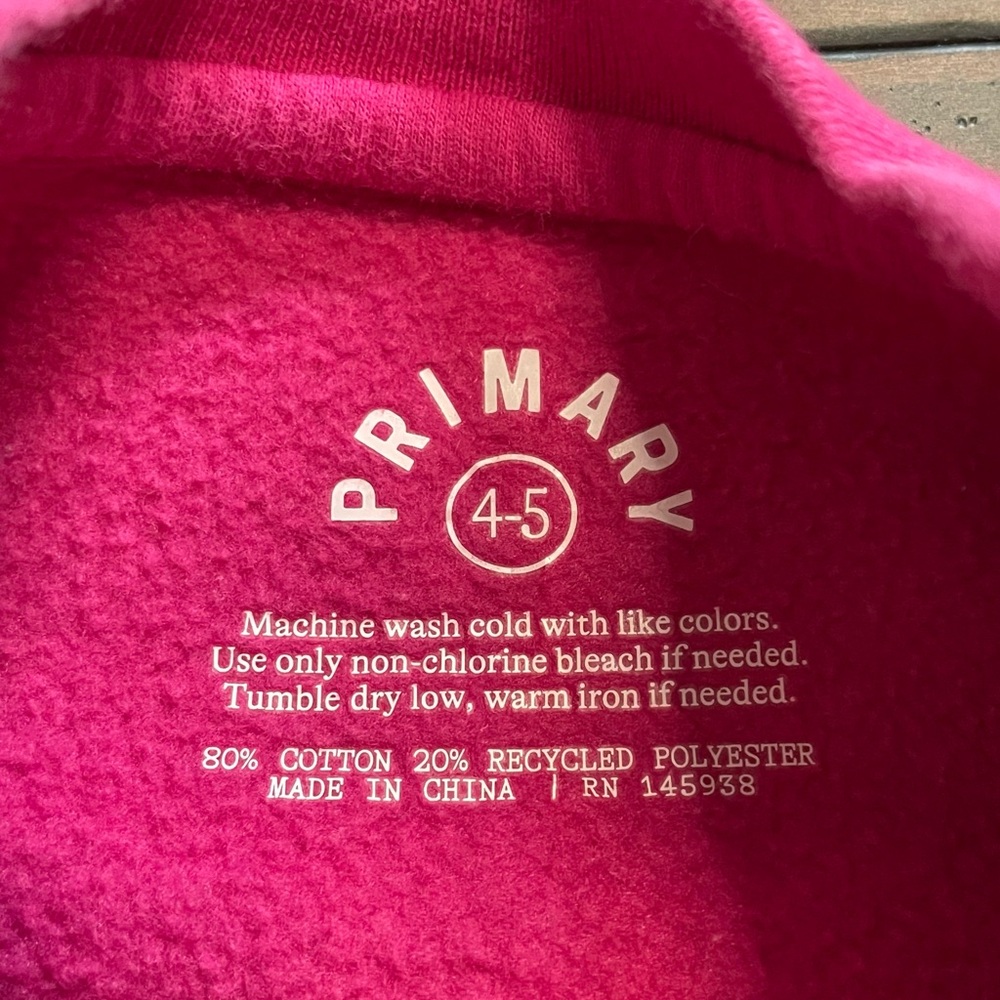 Primary Kids Dark Pink Crewneck Sweatshirt - Picture 9 of 9